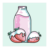 Cute Strawberry Milkshake (Print Only) thumbnail
