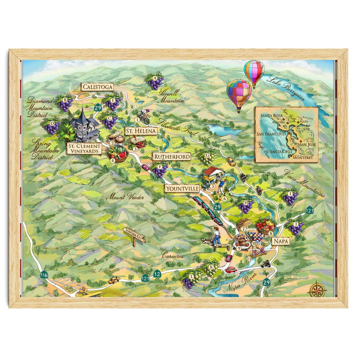 Napa Valley Illustrated Map