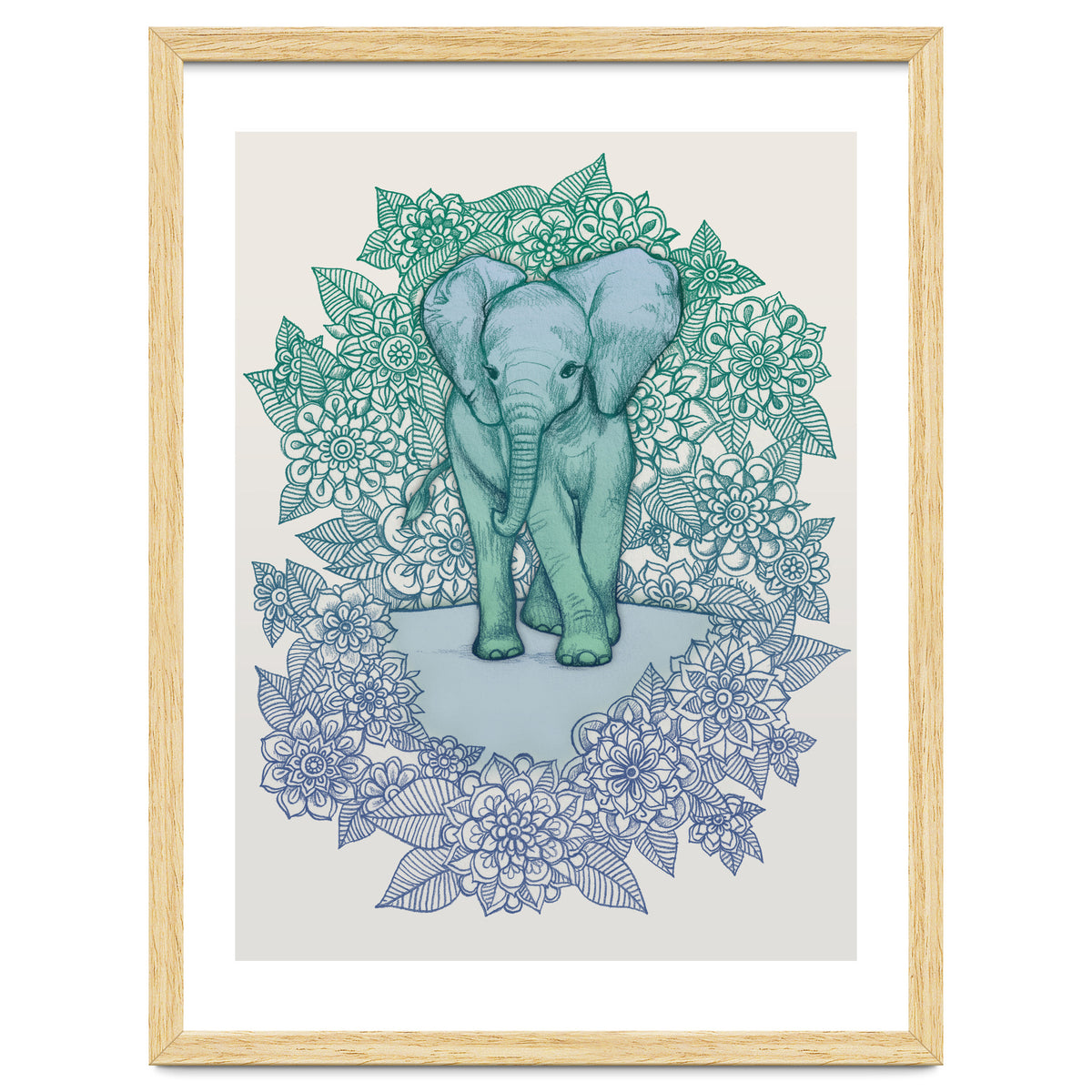 Emerald Elephant in the Lilac Evening