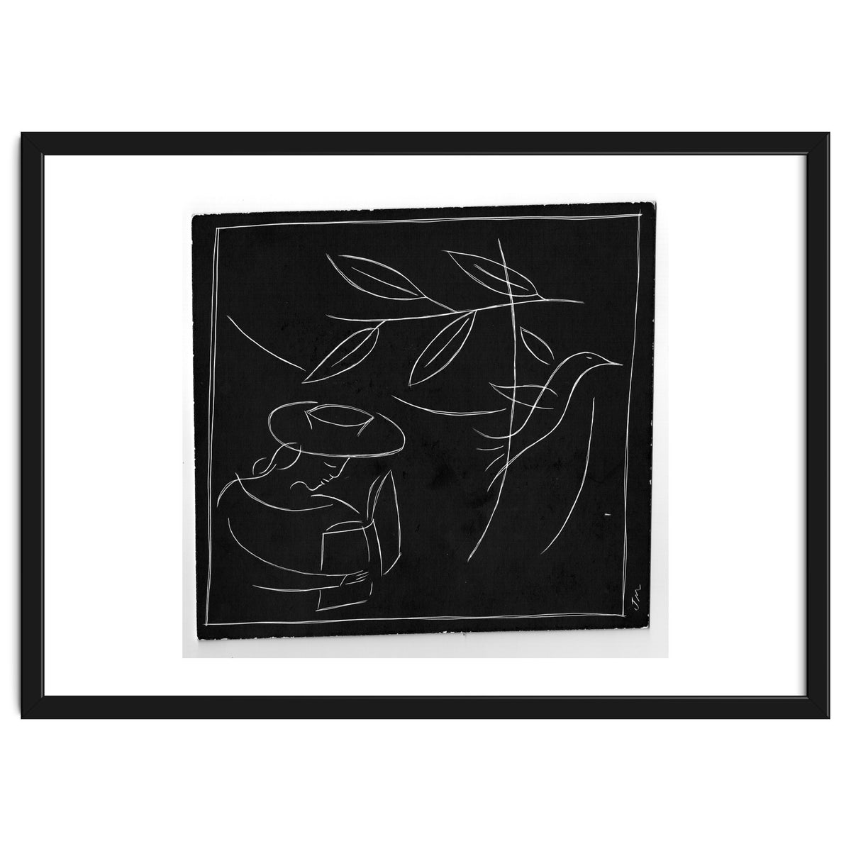 Woman With Bird And Book