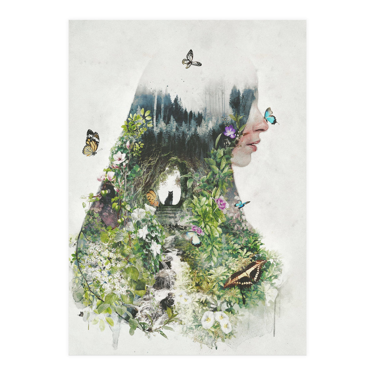 Cat in the Garden (Print Only)