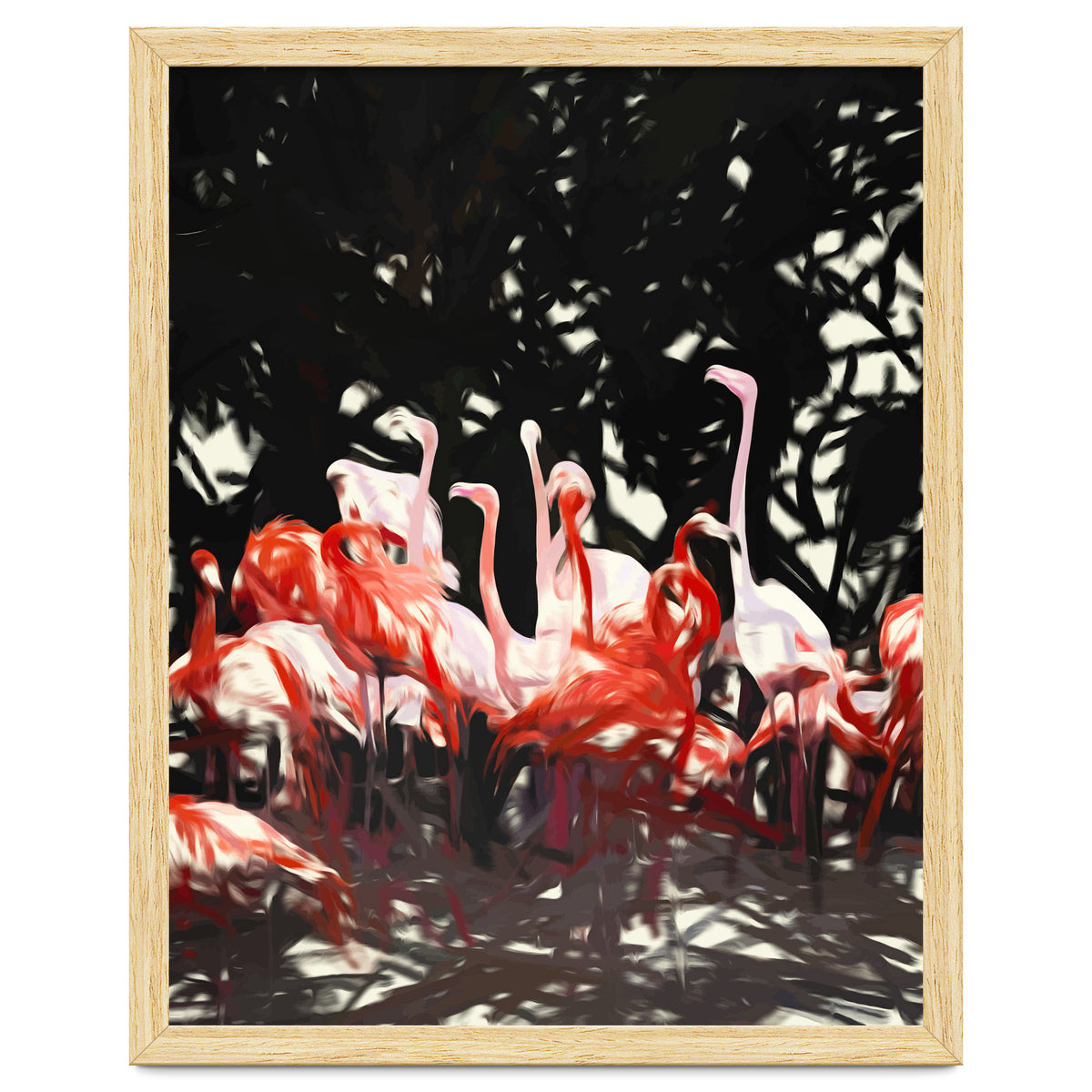 Flamingoes Under The Banyan Tree