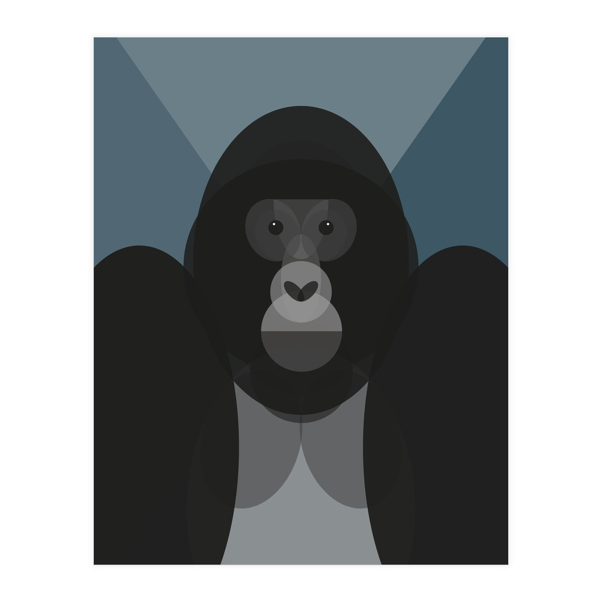 Mid Century Geometric Gorilla (Print Only)