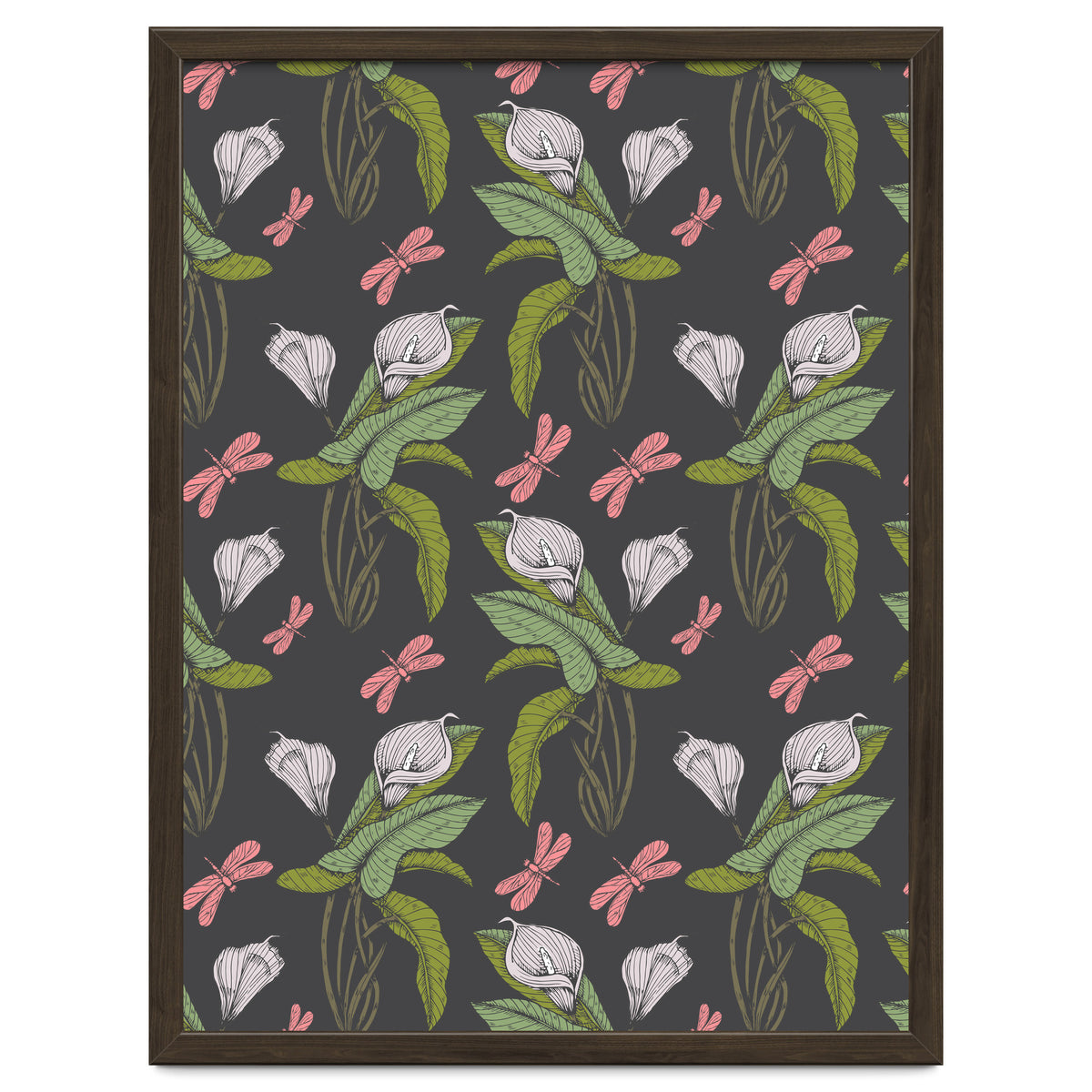 Hand drawn floral dark - 03