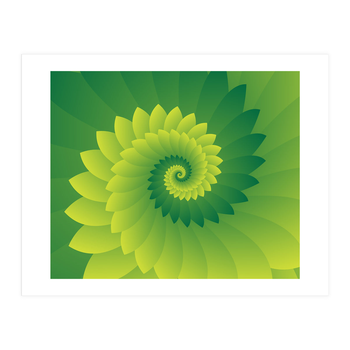 Abstract Digital GREEN FLORA 3D ART (Print Only)