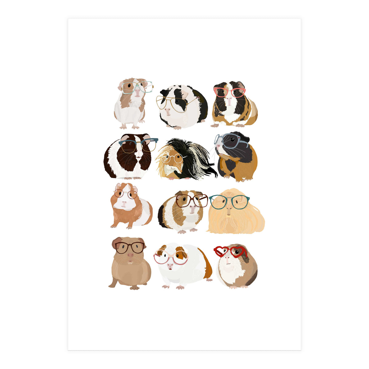 Guinea Pigs in Glasses (Print Only)