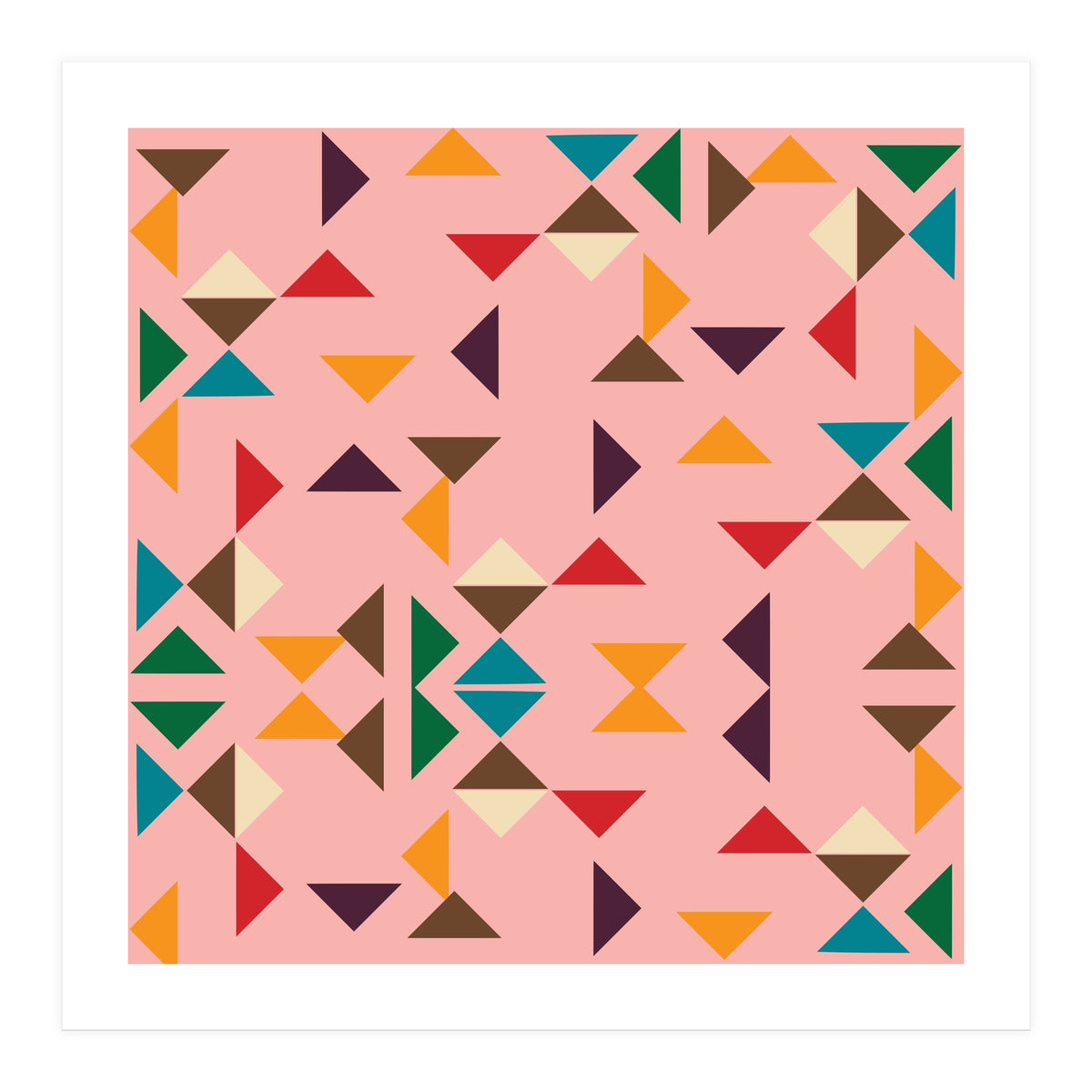 Kilim Pink Triangle Pattern (Print Only)