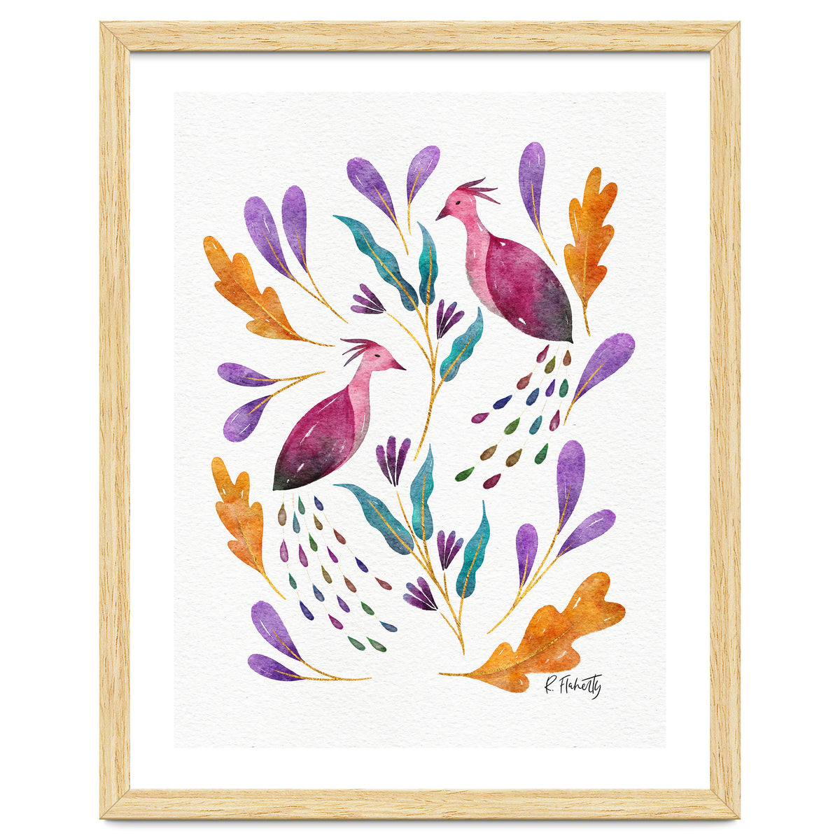 Folk Art Peacocks | Pink