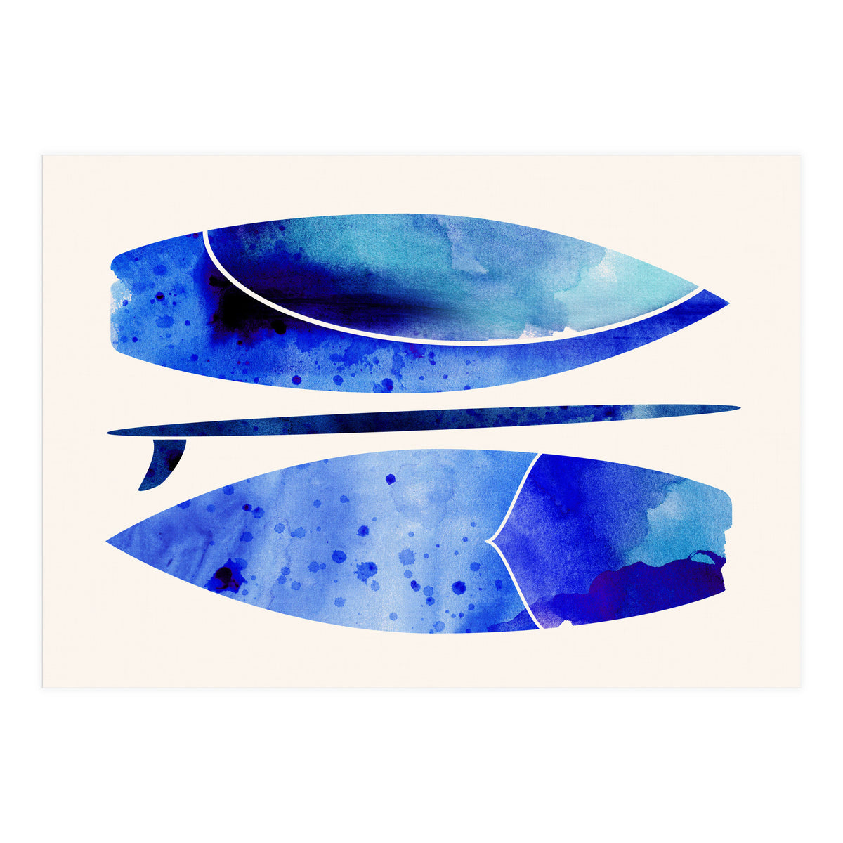 Indigo Surfboard Watercolor (Print Only)