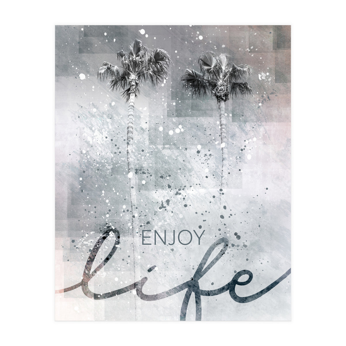 Idyllic palm trees | enjoy life (Print Only)
