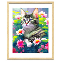 Always Positive, The Optimistic Cat, Positivity Mindset Pets, Optimism Watercolor Painting Animals