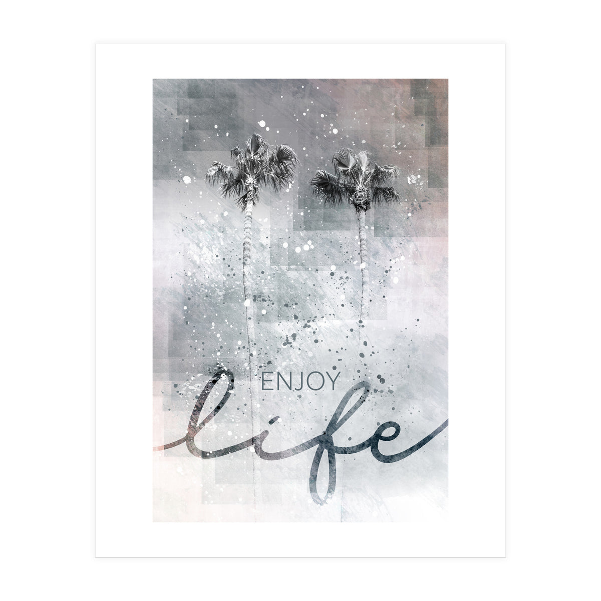 Idyllic palm trees | enjoy life (Print Only)
