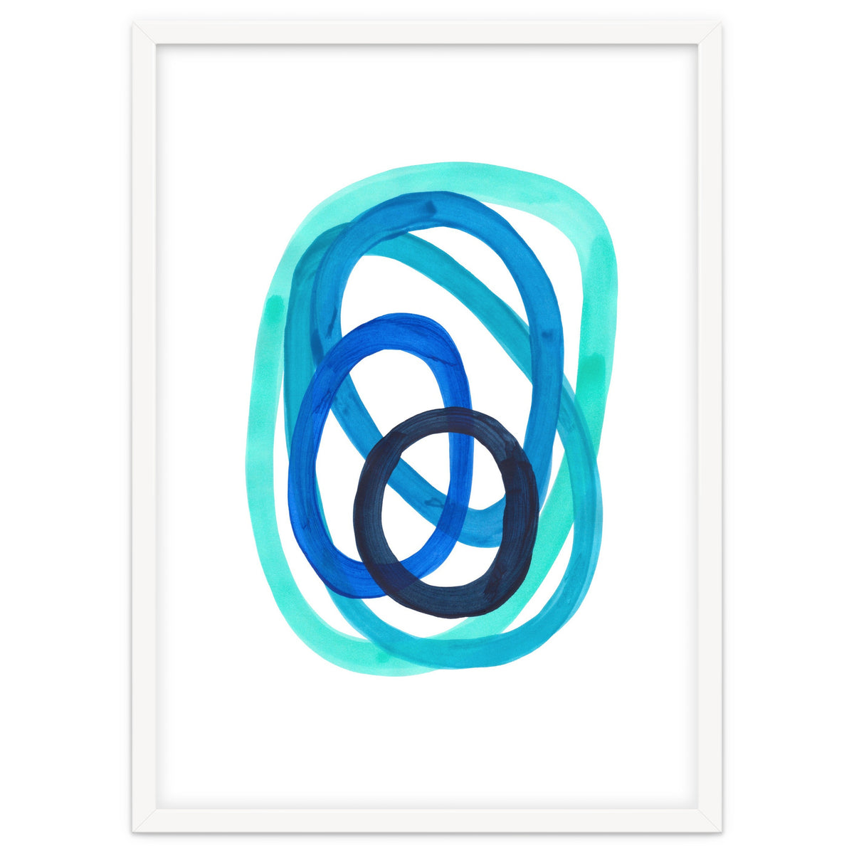 Marine Blues Blue Teal Turquoise Navy Blue Nesting Circles