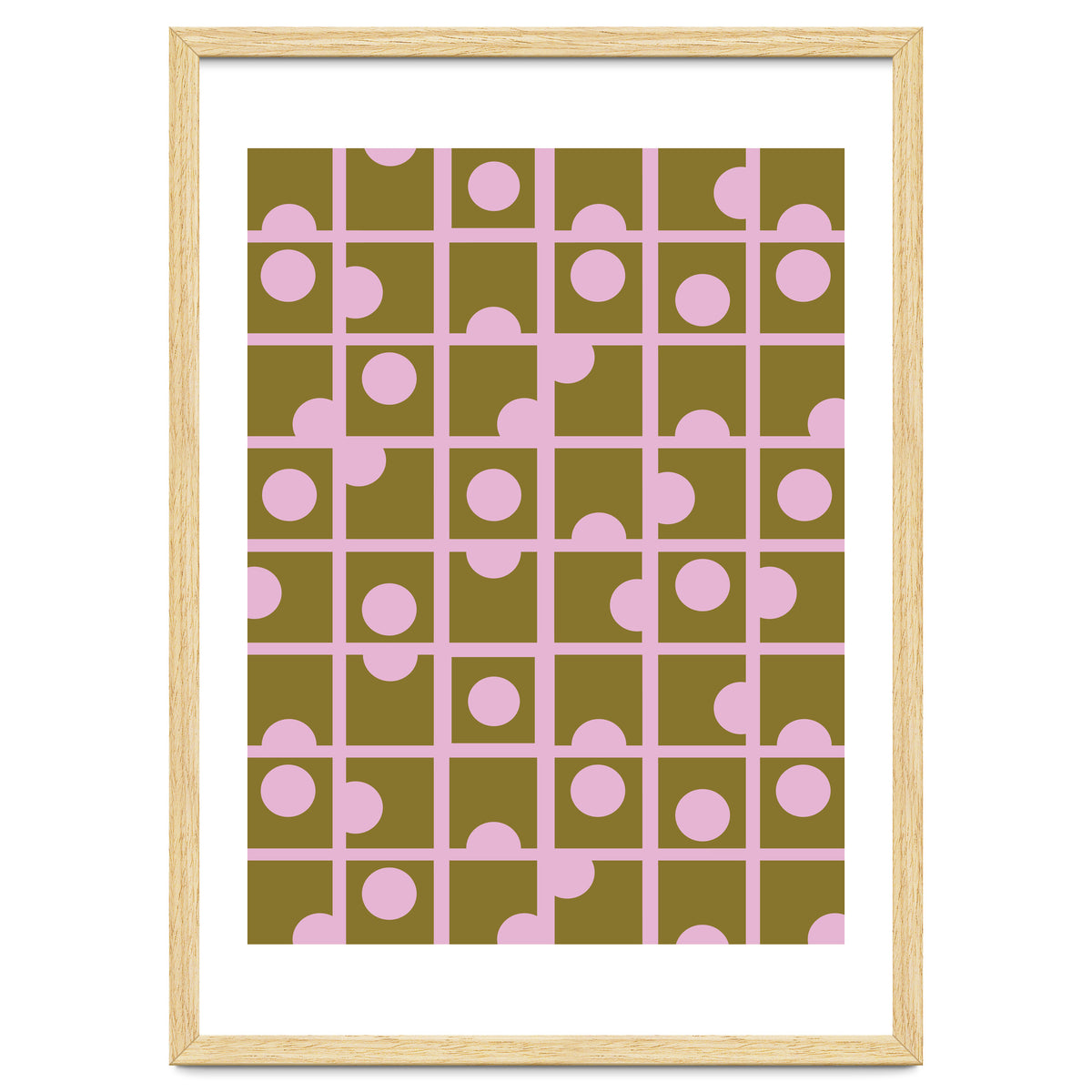Pink Retro Circles Pattern