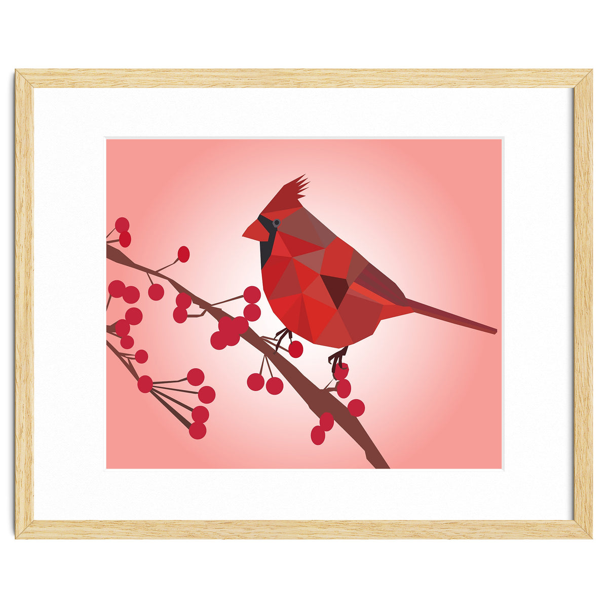 Northern Cardinal Bird Low Poly Art