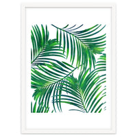 Palm Paradise, Tropical Leaves, Beachy Watercolor Painting, Minimal Nature Botanical Illustration