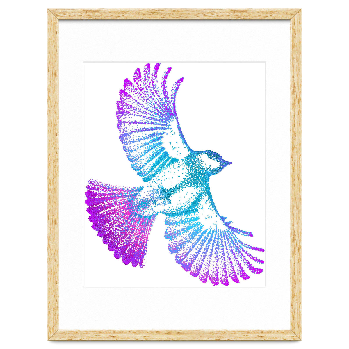 Flying Bird in Electric Blue