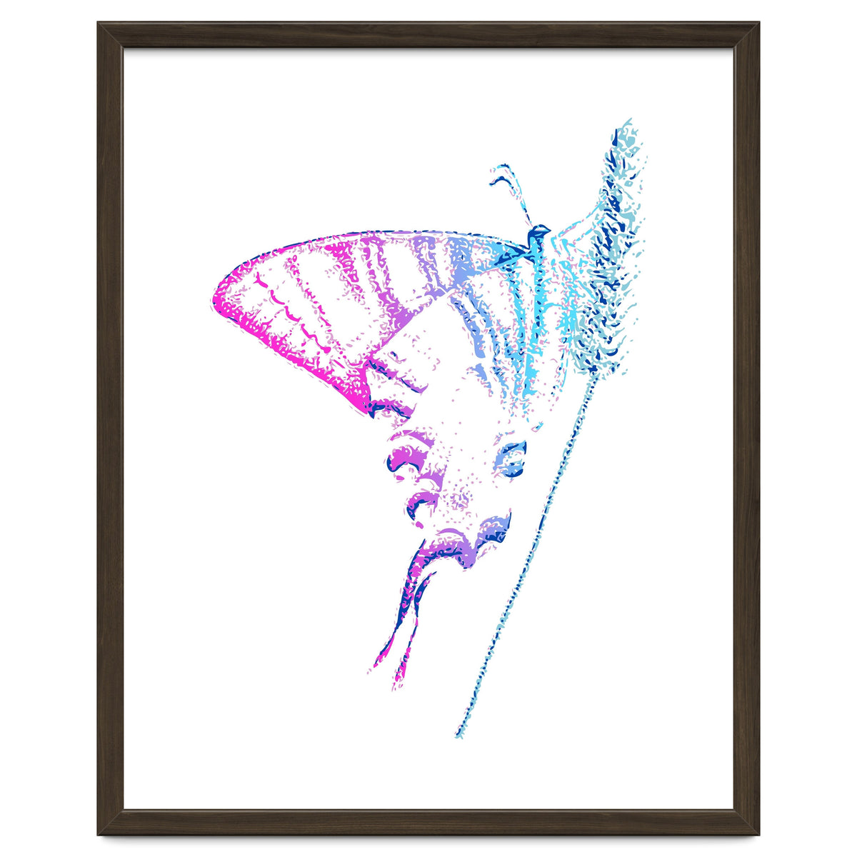 Swallowtail On Grass in Pinquoise