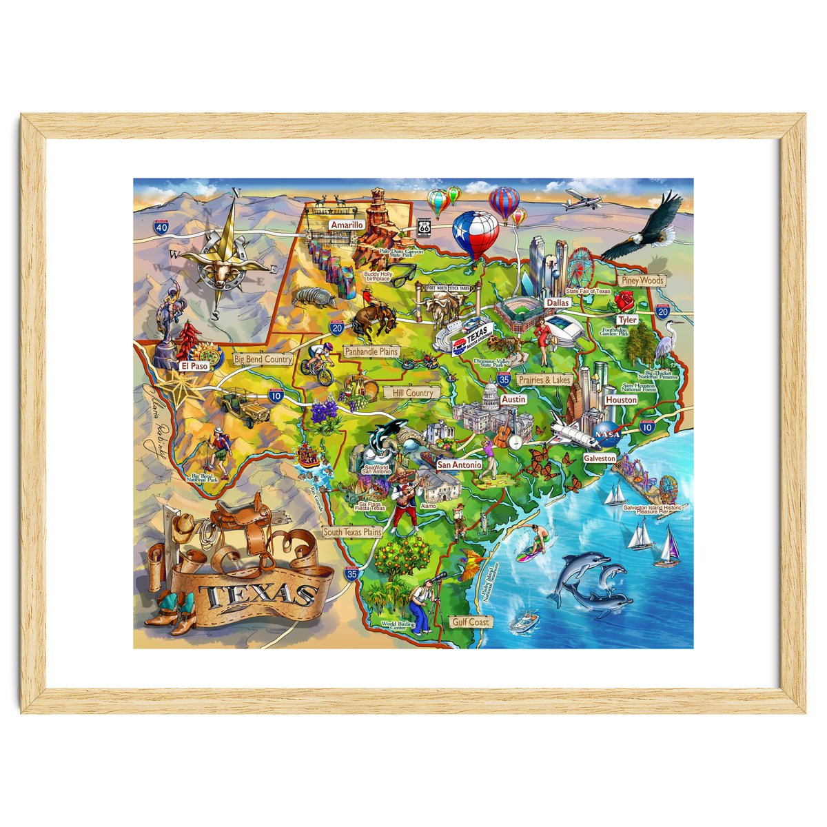 Texas Illustrated Map