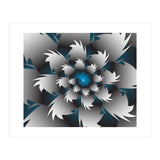 Seamless Blue 3D Floral (Print Only) thumbnail