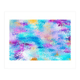 Mixed Emotions, Abstract Blue Colorful Painting, Eclectic Modern Bohemian Shapes Ocean (Print Only) thumbnail