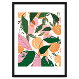 The Peach Garden , Vintage Botanical Tropical Jungle, Fruits Plants Pastel Summer Forest thumbnail