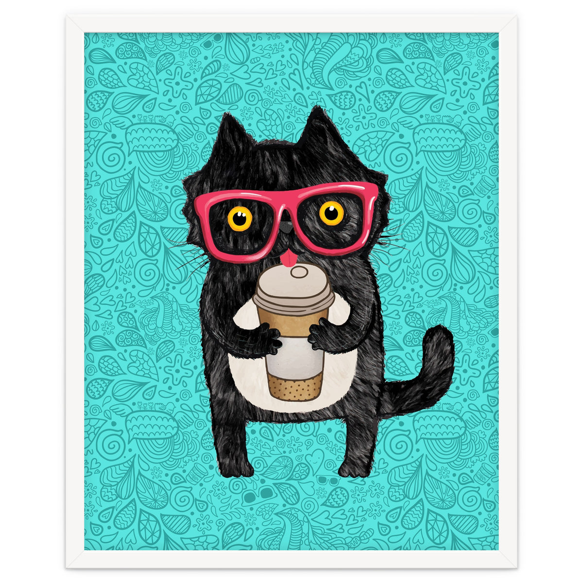 Cute Coffee cat and doodles