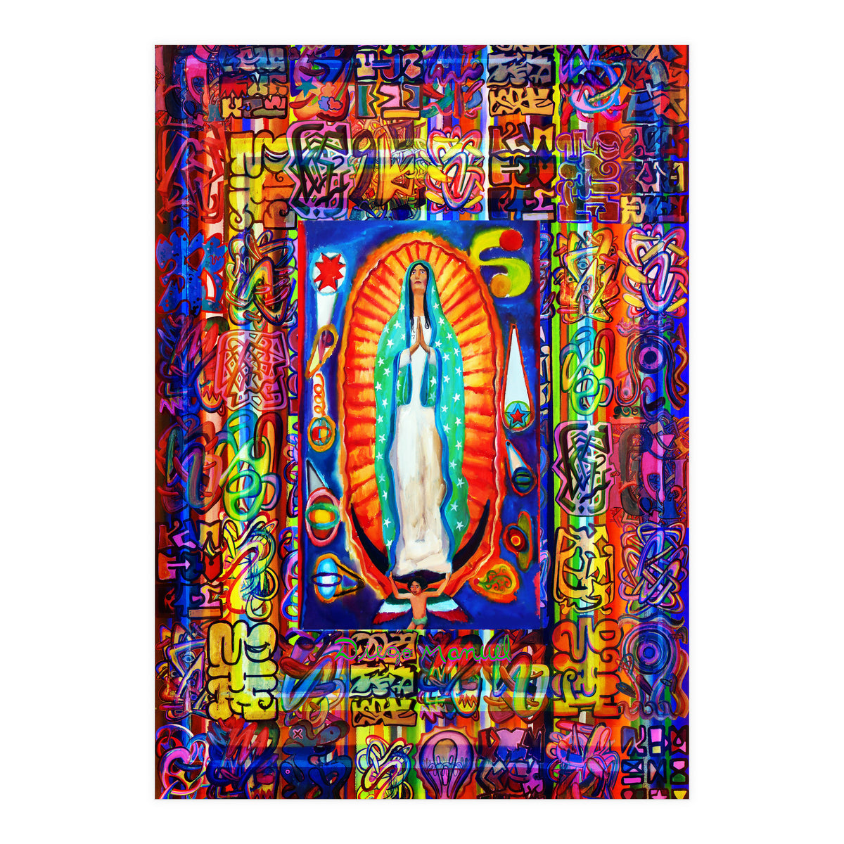 Graffiti Digital 2022 342 and Virgin of Guadalupe (Print Only)