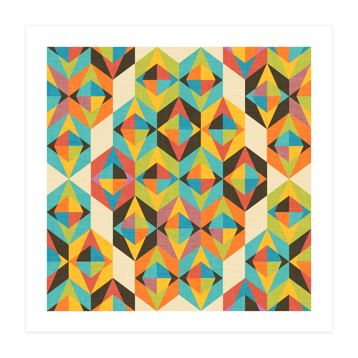 Retro Color Block Kaleidoscopic  (Print Only)