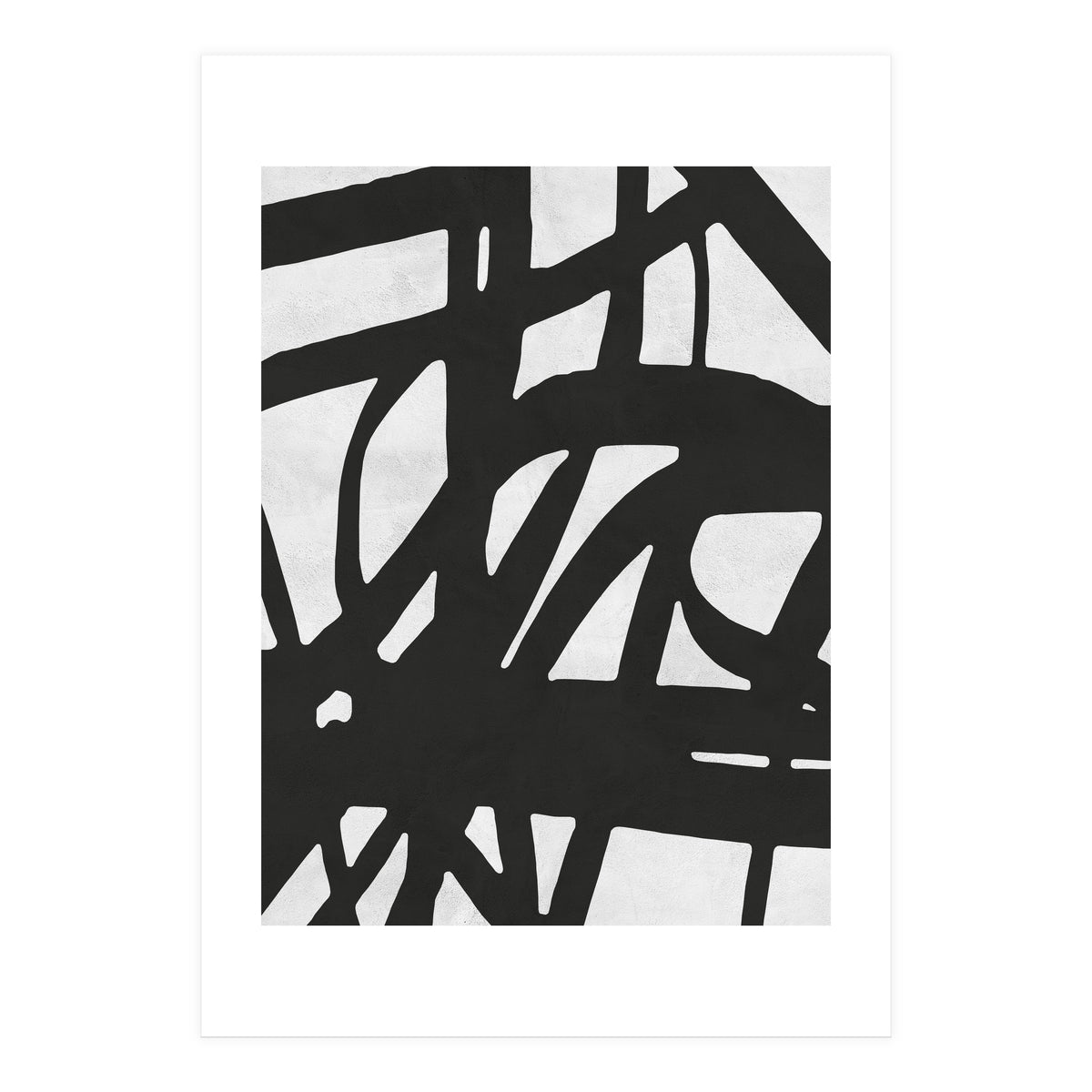 Expressionist black and white V (Print Only)