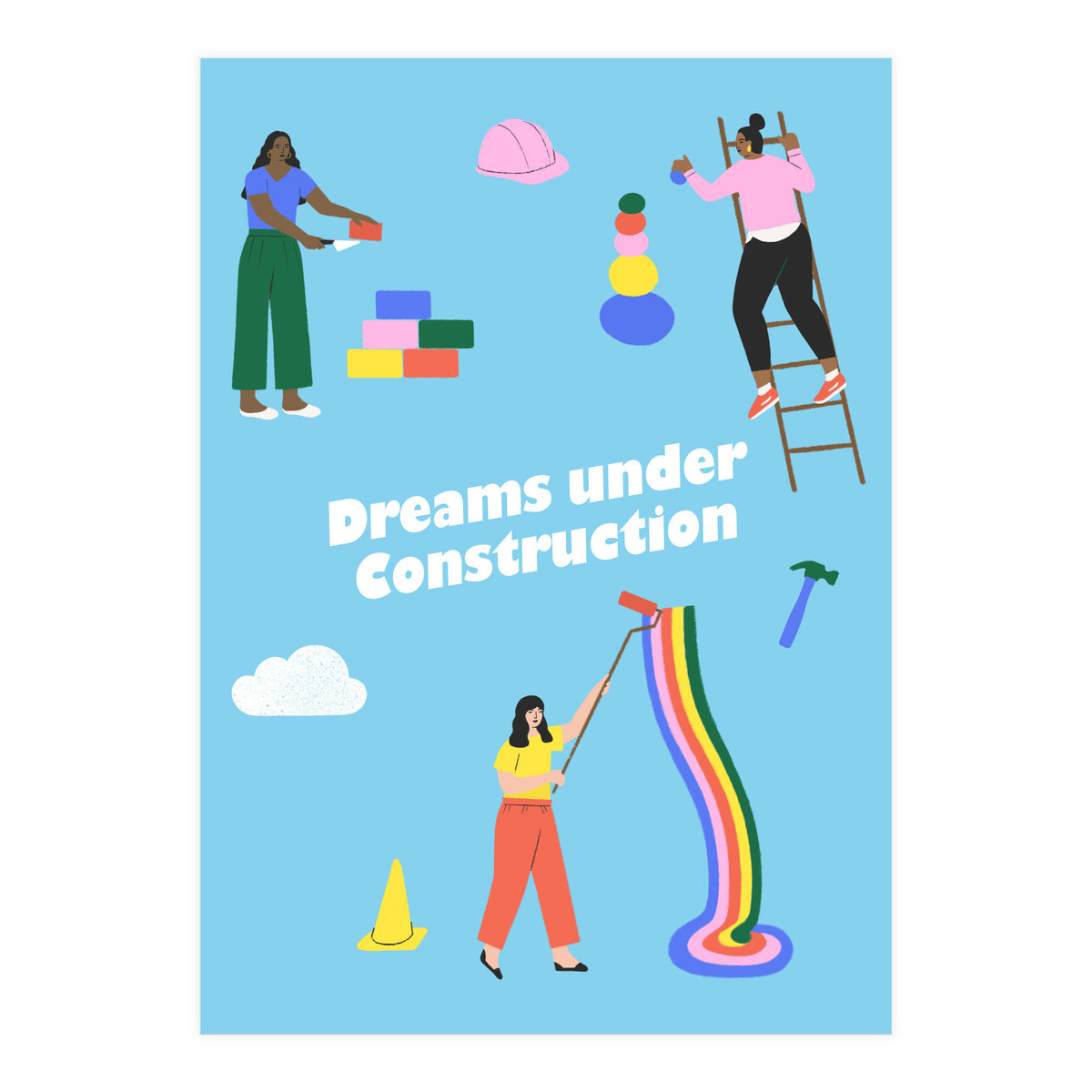 Dreams Under Construction Blue (Print Only)