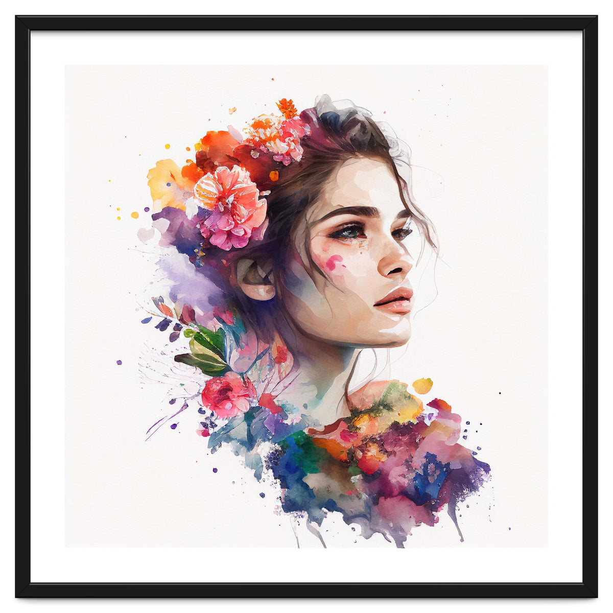 Watercolor Tropical Woman #19