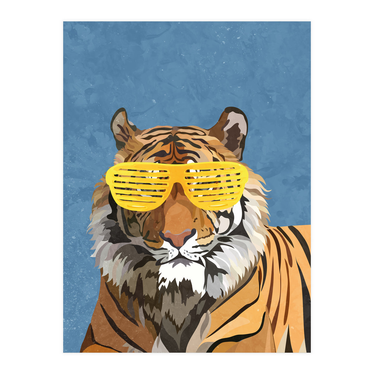 Hip Hop Tiger Yellow and Blue (Print Only)