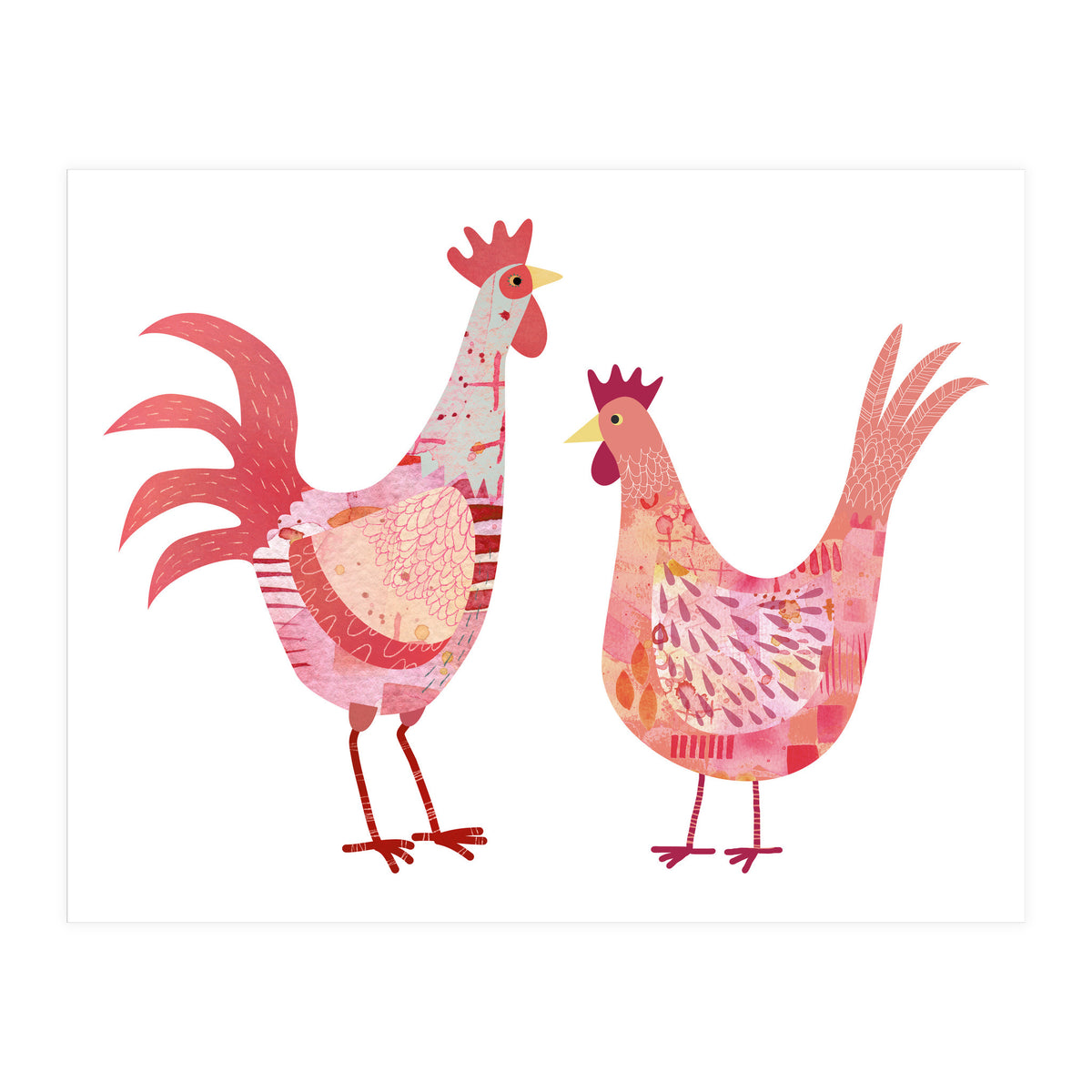 Hen And Cockerel (Print Only)