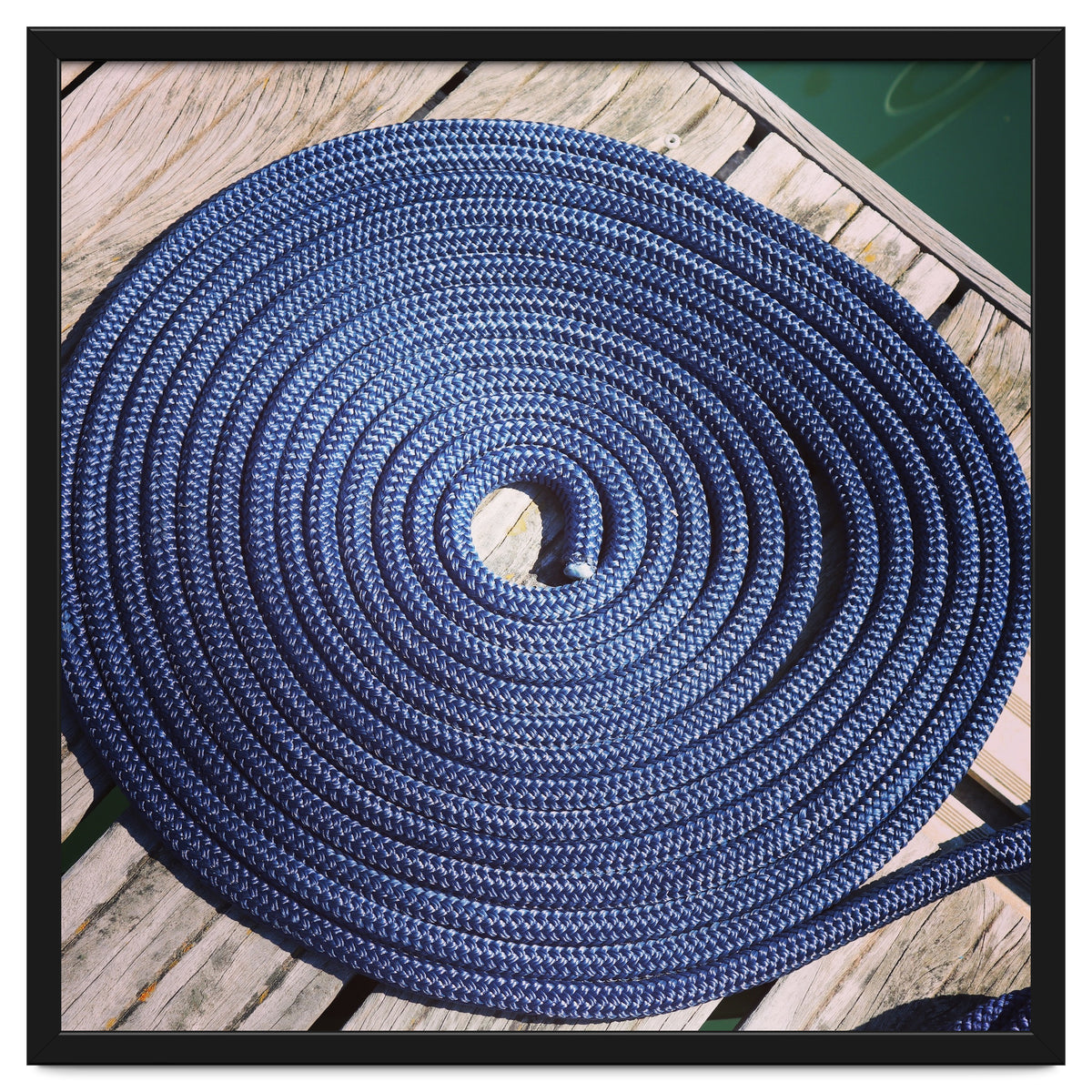 Blue rope coil