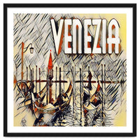 Venezia Vintage Art Gondolas sketch