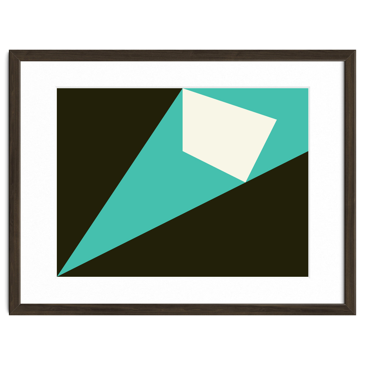 Geometric Shapes No. 72 - turquoise, white & black