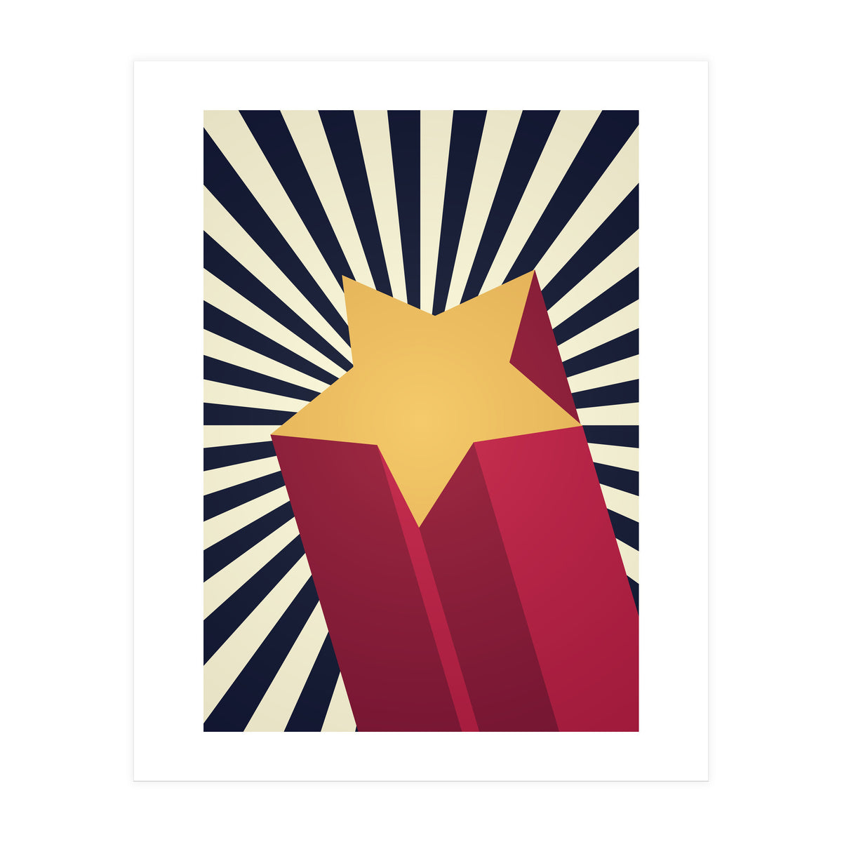 Mid Century 3d Star (Print Only)