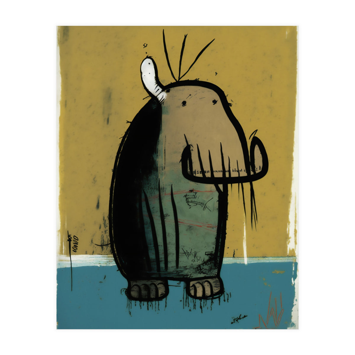 Walrus Expressionist Painting (Print Only)