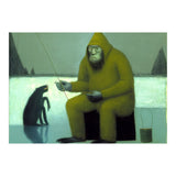 Yeti Ice Fishing With His Dog (Print Only) thumbnail