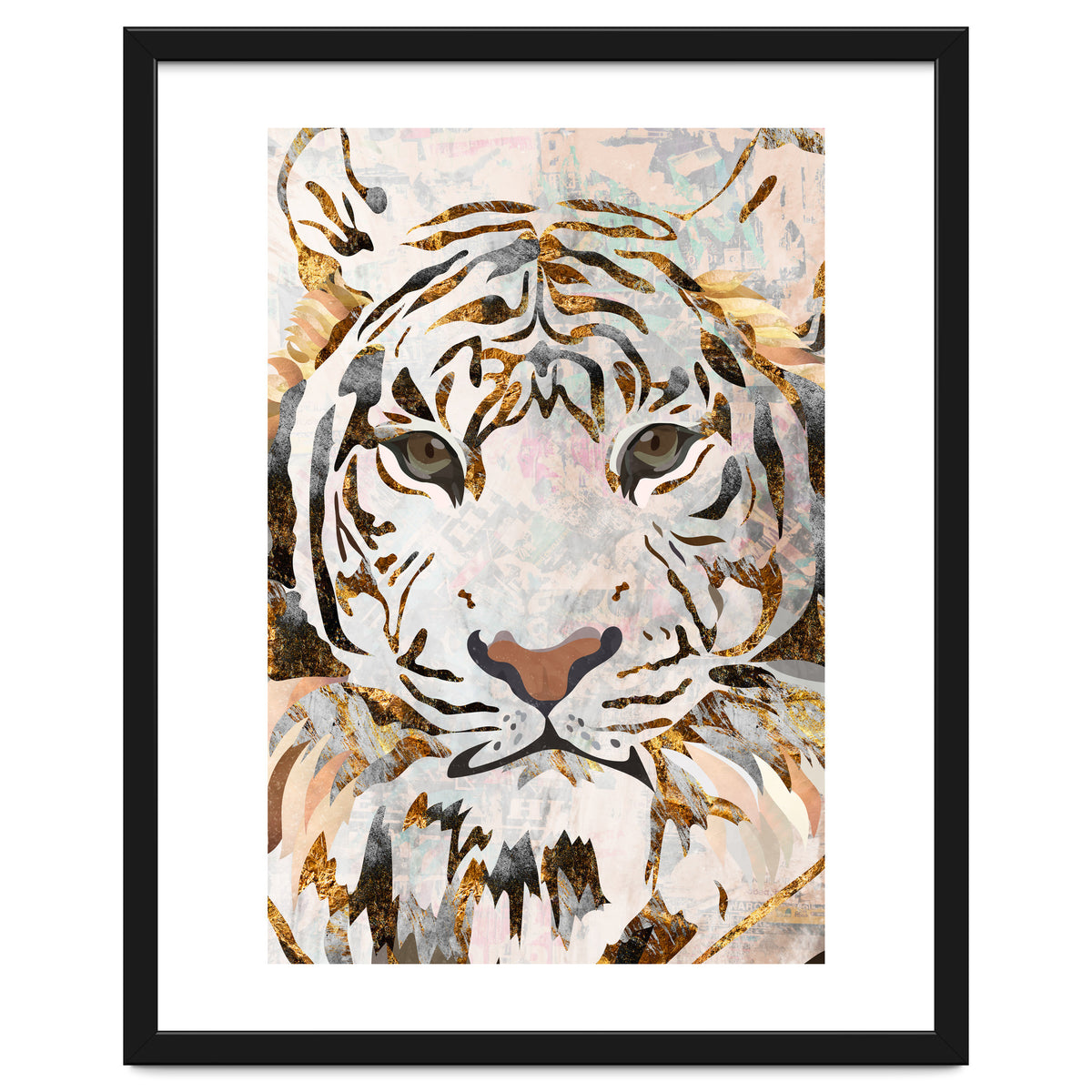 Grungy Tiger Gold and White