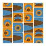 70s Cube Geo Orange Blue  (Print Only) thumbnail