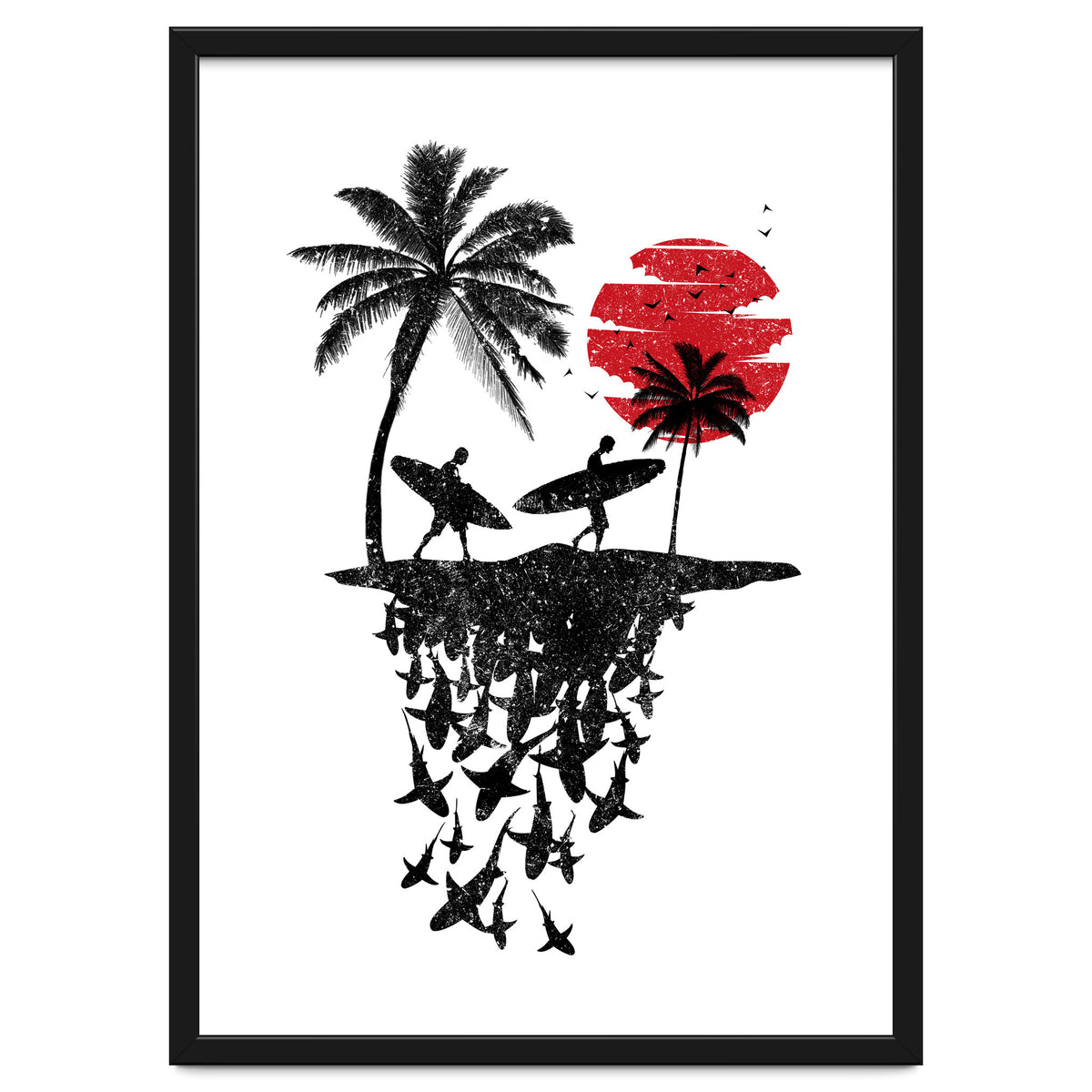 Surfer island sharks