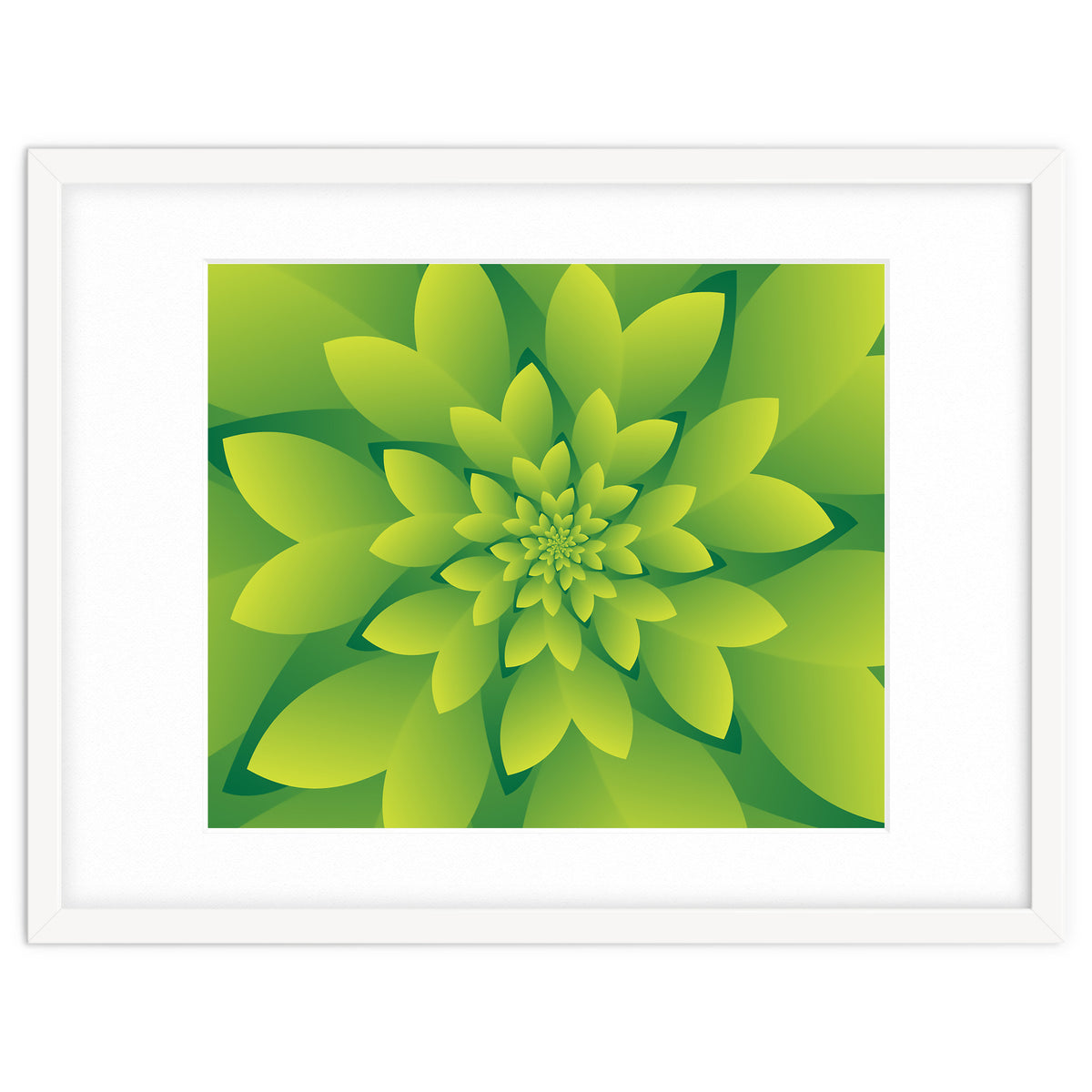 Abstract Green Floral Design 3D ART