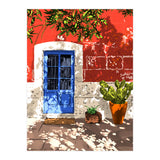 Intentful Living | Summer Architecture Travel Positivity | Optimism Good Vibes Bohemian House Door (Print Only) thumbnail