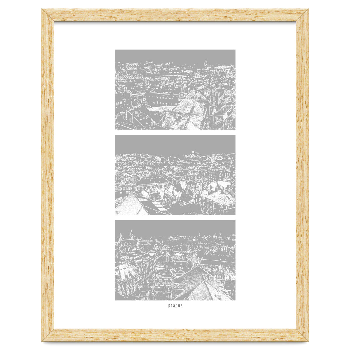 Prague print in grey