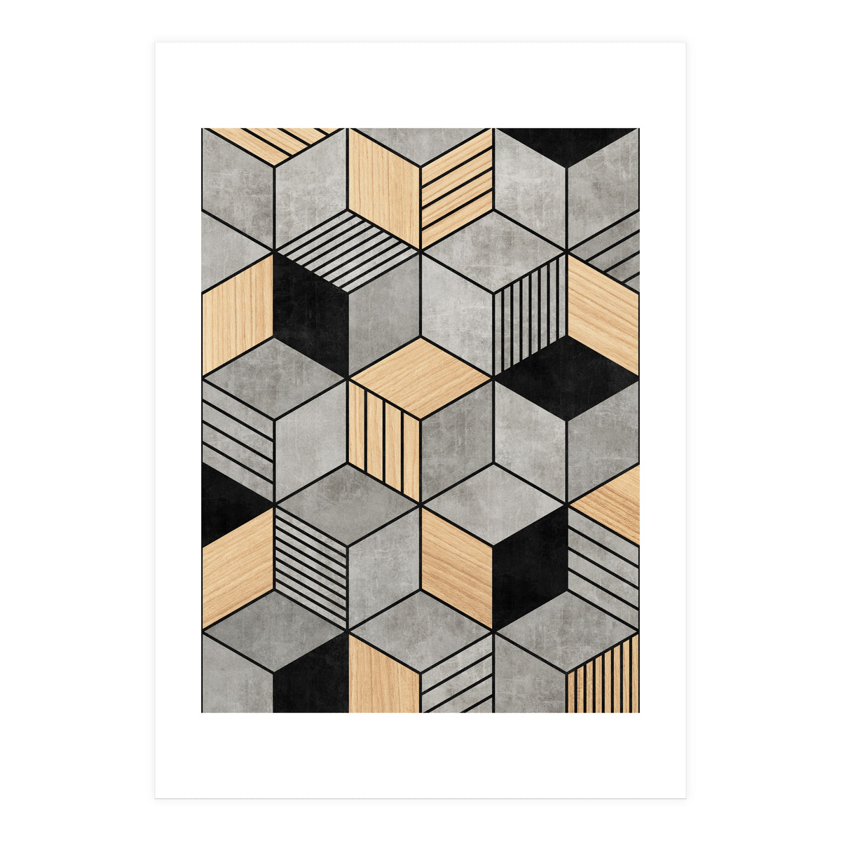 Concrete and Wood Cubes 2 (Print Only)