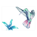 Green Hummingbird And Tropical Flower (Print Only) thumbnail