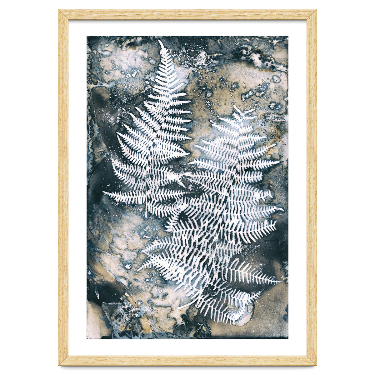 Indigo Blue Botanical Leaves No. 12