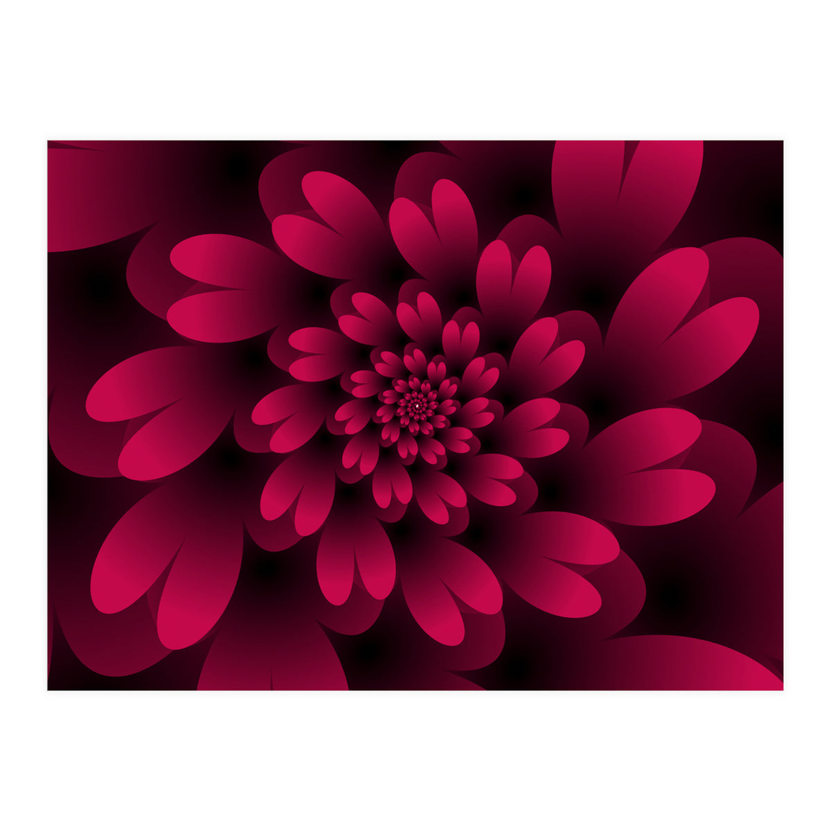 Red Floral Satin  (Print Only)